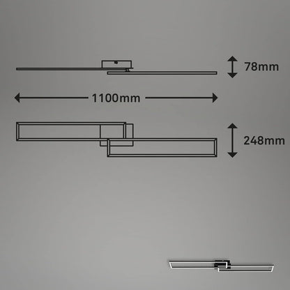 Briloner LED ceiling light 110 cm 40w 4400lm black