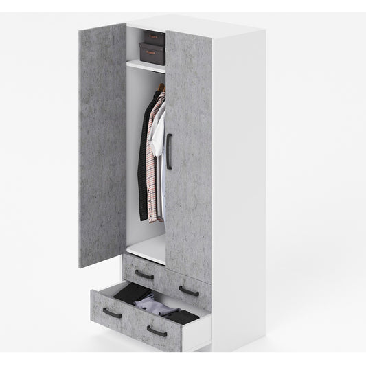 2 -door wardrobe with drawers H.210 - spacious and functional