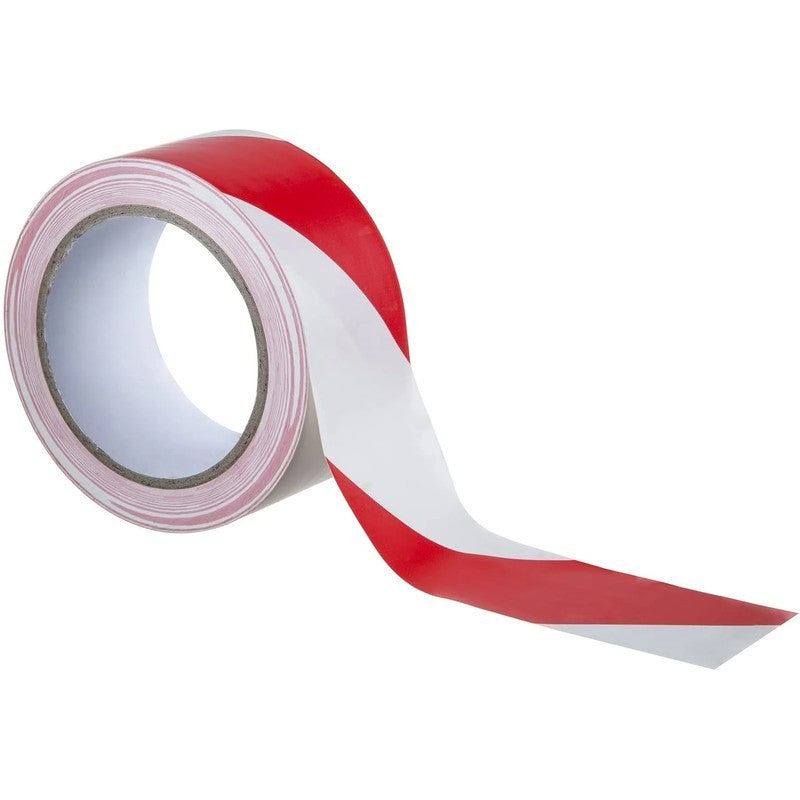 Weiß/rotes selbstklebendes Markierungsband 50 mm x 30 m