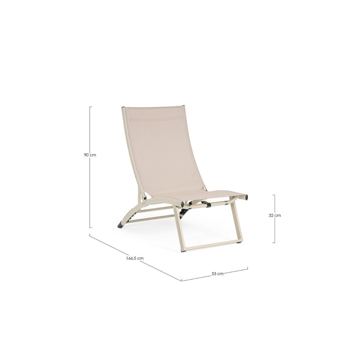 Bizzotto Taylor Whisper Liegesessel aus Aluminium und Textilene, 53 x 166,5 x 90 cm