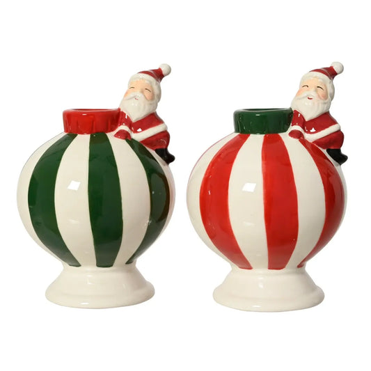 Portacandela Babbo Natale H13 cm – 1 pezzo assortito