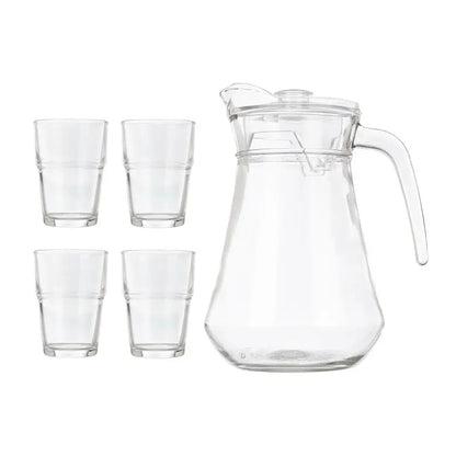 Set de 5 piezas con jarra de 1,3L y 4 vasos de 270ml