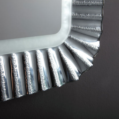 Specchio con Cornice in Vetro Argento 94x68 cm