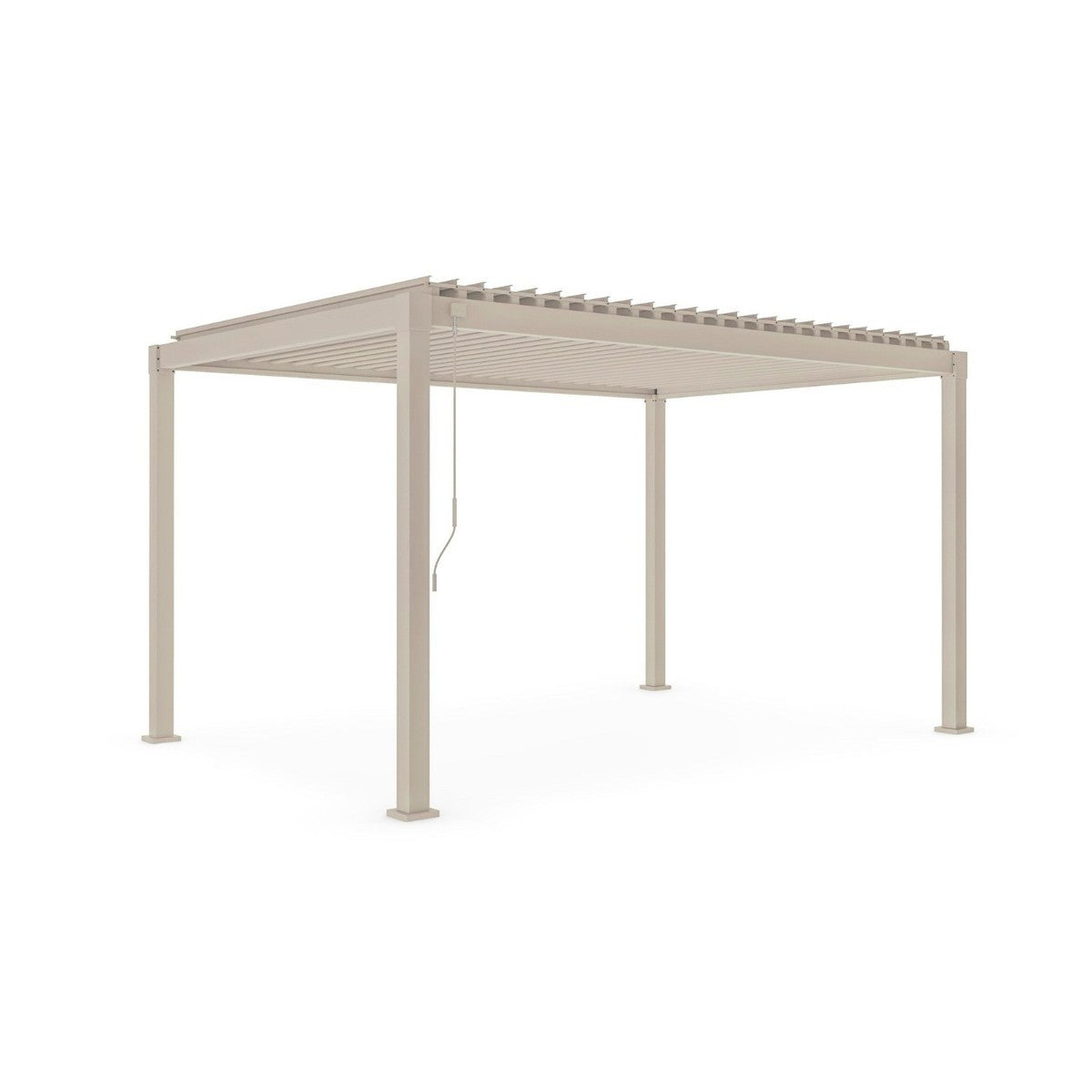 Pérgola Bizzotto Garda 3x4 m acero seda con techo de lamas