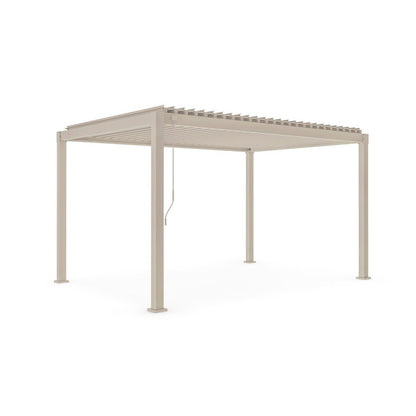 Pérgola Bizzotto Garda 3x4 m acero seda con techo de lamas