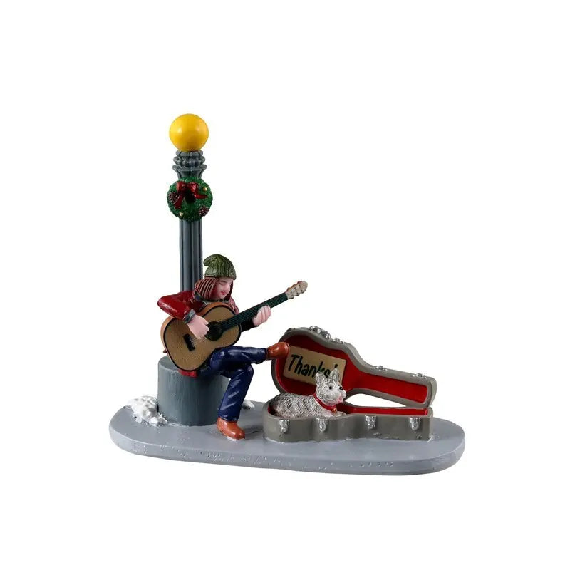 Statuetta Lemax Downtown Busker suonatore di strada 9,6 × 4,3 × H8,8 cm
