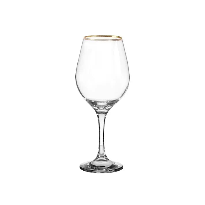 Set 6 calici Amber con bordo oro da 46 cl