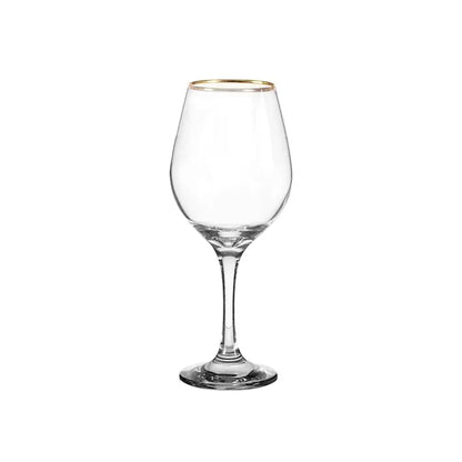 Set 6 calici Amber con bordo oro da 46 cl