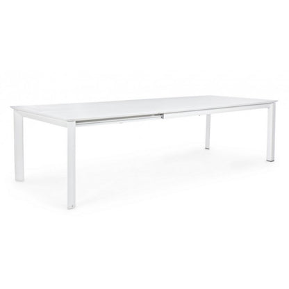 Konnor Tisch aus weißem Aluminium 200-300x110x76h cm