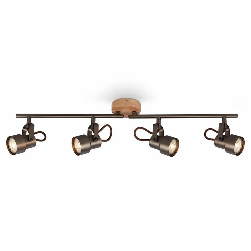 Spotlight bar 4xGU10wood gray 68.4 x 9 x 15.5 cm