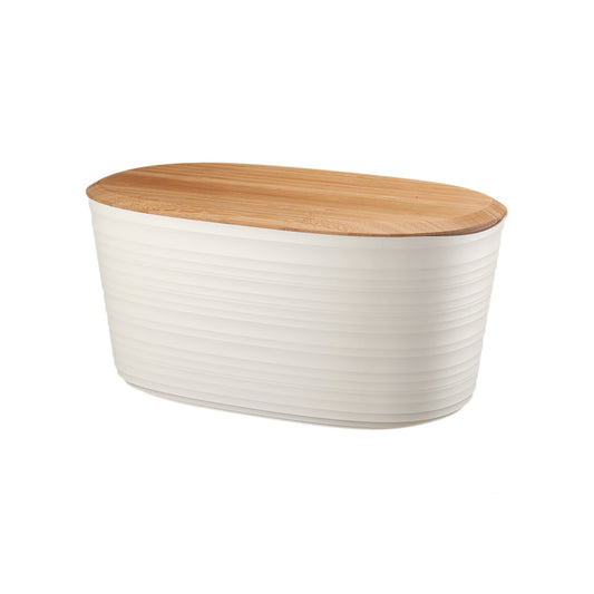 Bread box with bamboo cutting board lid 39.2 x 23.2 x H 19 cm