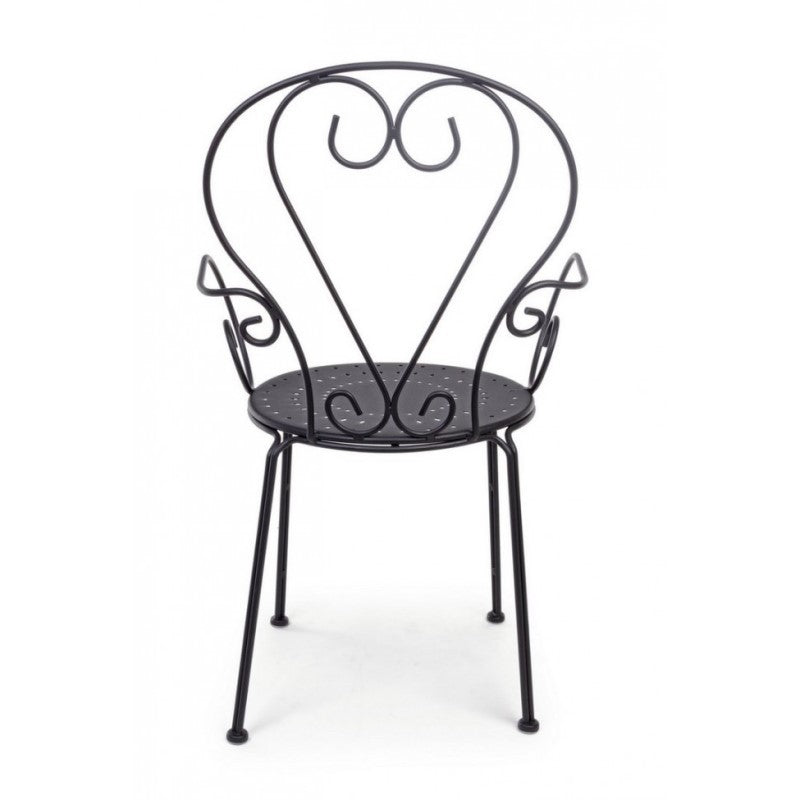 Etienne garden chair in steel 49x49xh89 cm