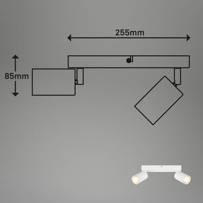 Adjustable ceiling spotlight 2xGU10 white 15.5 x 5.5 x 25.5 cm