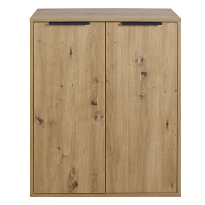 Mueble con 2 puertas artesanales de roble 72x35x87h cm