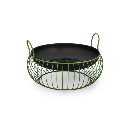 Bizzotto green Maylis brazier Ø57x22h in green painted steel