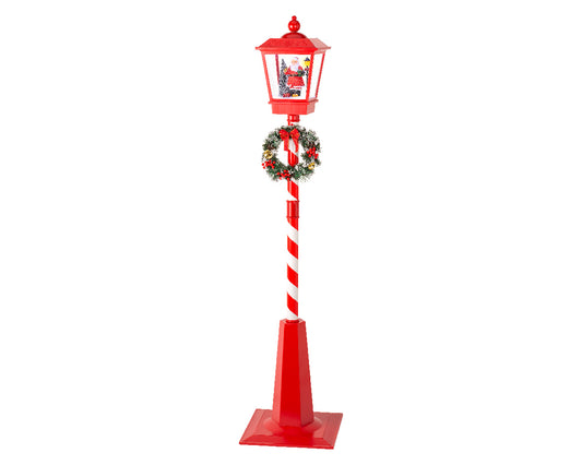 Red and white LED lantern h. 180cm
