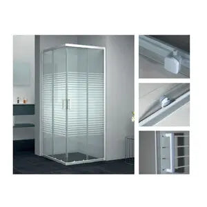 Box doccia Vetus rettangolare serigrafato bianco 69-79 x 89-99 x H190 cm - vetro 4 mm
