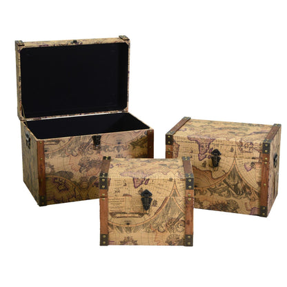 Rectangular brown eco-leather trunk 1-3cm60x40h42