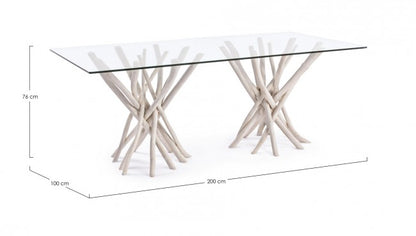 SAHEL RECT TABLE W-GLASS