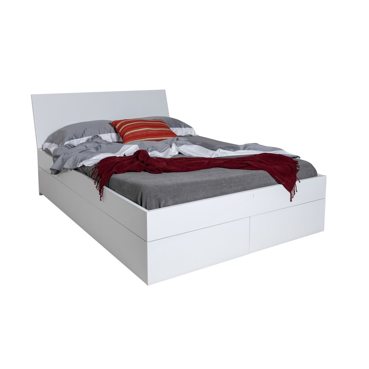Queen-Size-Bett mit Stauraum und 4 Schubladen, 166 x 220 x 96 H