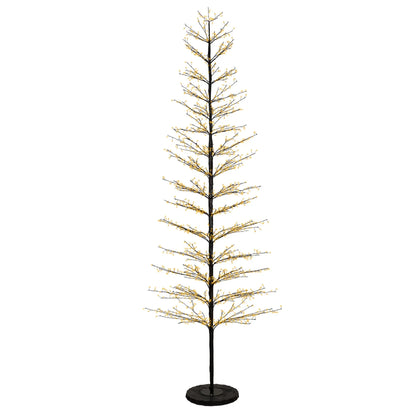Albero di Natale in ferro con micro LED bianco caldo Ø110 × H270 cm da esterno