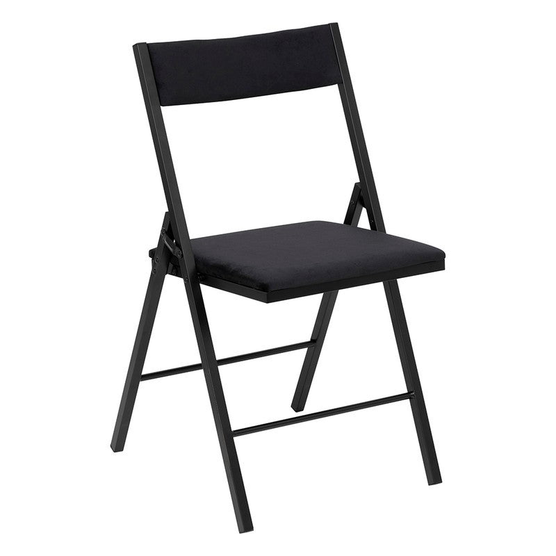 Folding chair in black velvet 47x43x79h cm