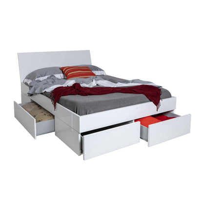 Queen-Size-Bett mit Stauraum und 4 Schubladen, 166 x 220 x 96 H