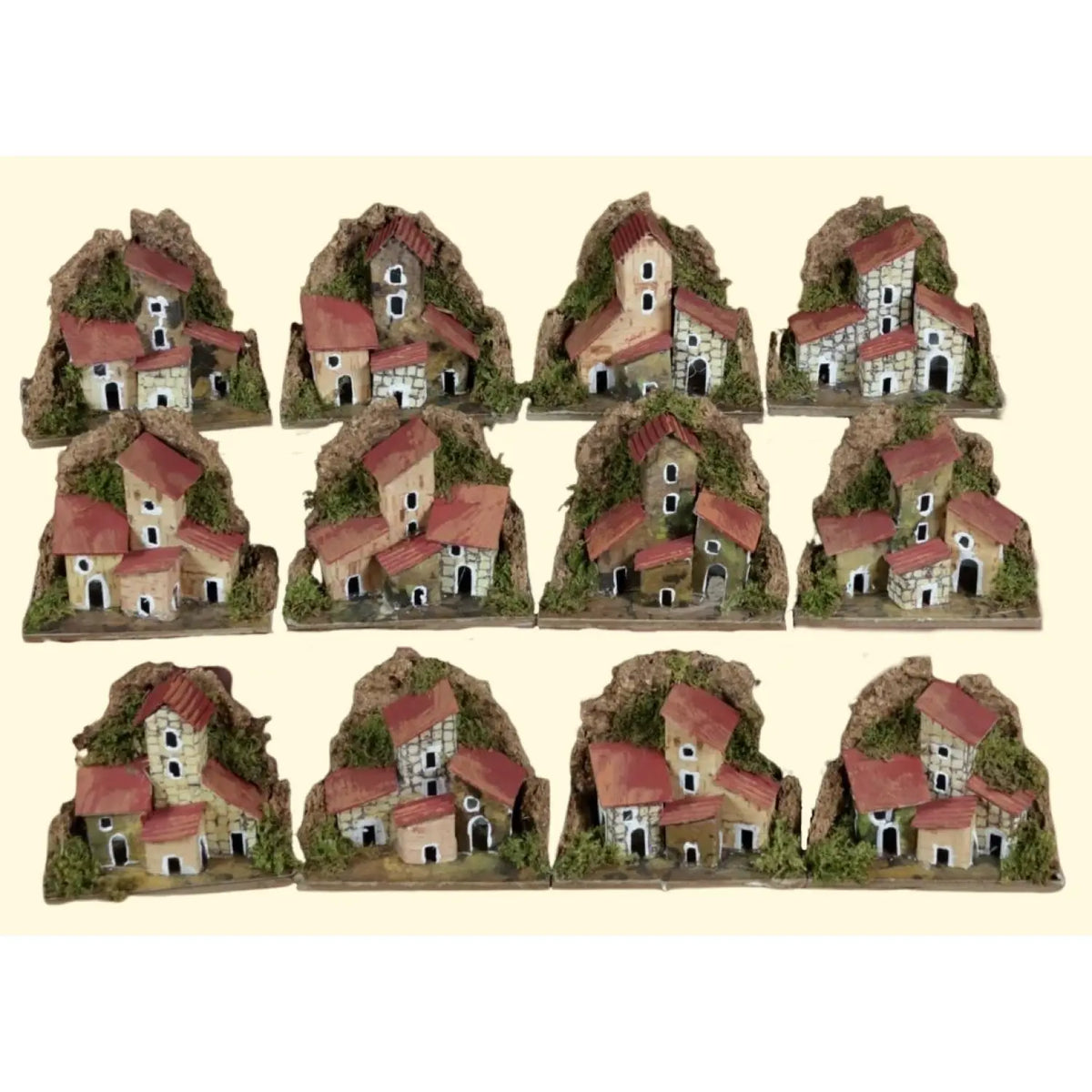 Gruppo di case per presepe 10 × 6 cm – 1 pezzo assortito