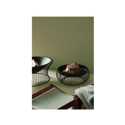 Bizzotto green Maylis brazier Ø57x22h in green painted steel