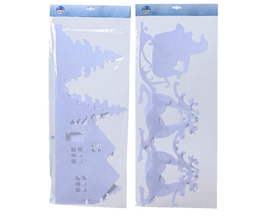 Polyester Christmas border 23x100 cm white