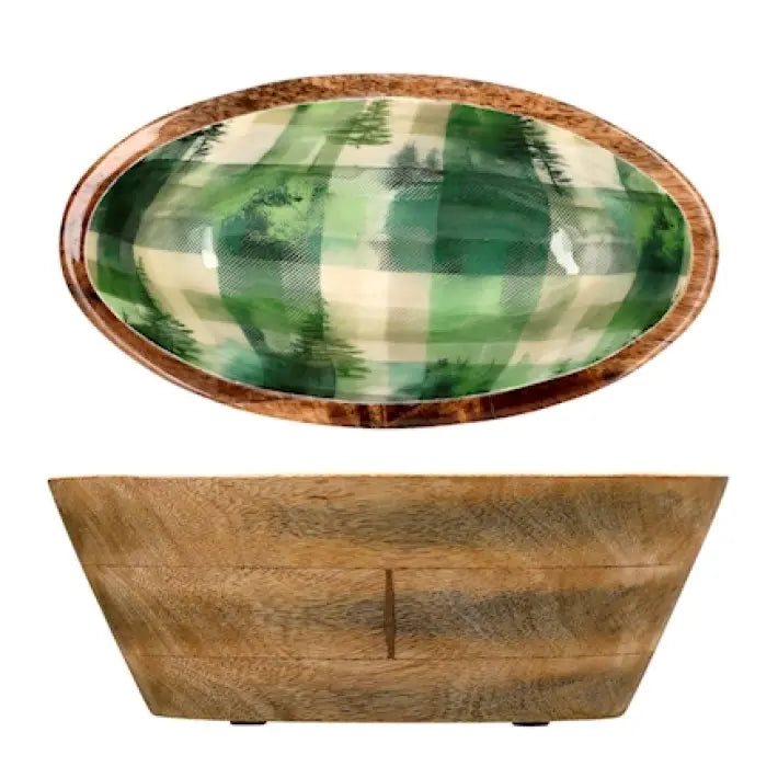Centrotavola ovale in legno a tema natalizio 27 x 16 cm - 1 pezzo assortito