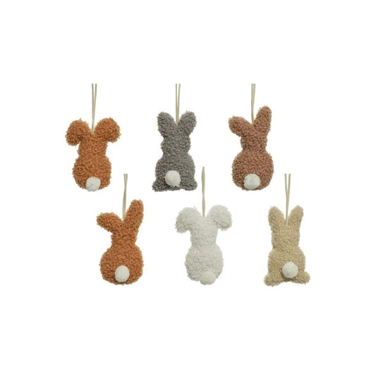 Coniglio decorativo in poliestere 3 × 6 × H11 cm colori assortiti