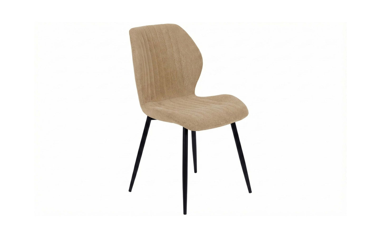 Sedia Jole in tessuto beige con gambe in metallo nero cm 47x58x85