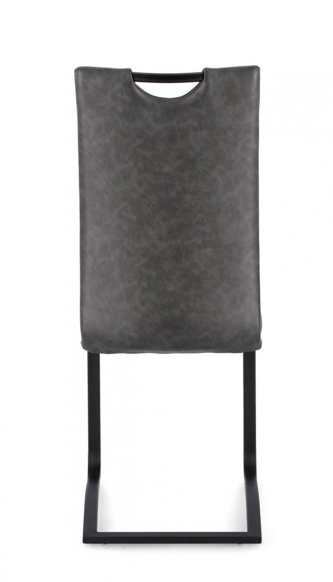 4x Sedia ecopelle antracite 42x56x102