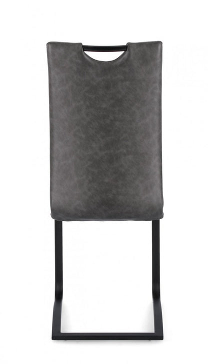 4x Sedia ecopelle antracite 42x56x102