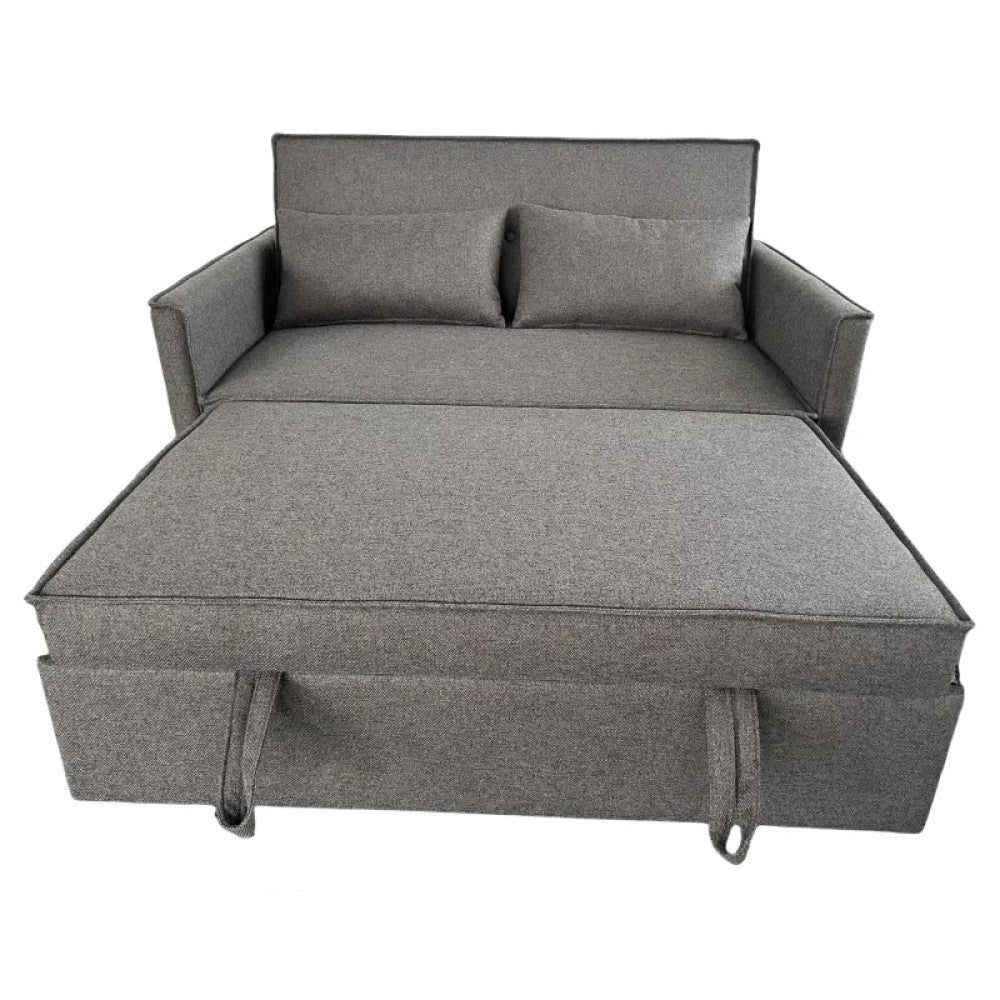 Schlafsofa Steven aus dunkelgrauem Stoff, 130×86×80 cm