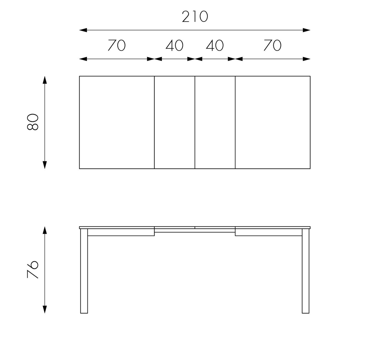 Tavolo allungabile in melaminico tortora 130/210x80x76h cm