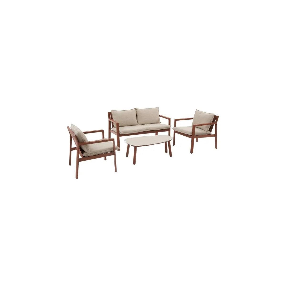 Flovia 4 seater mahogany lounge
