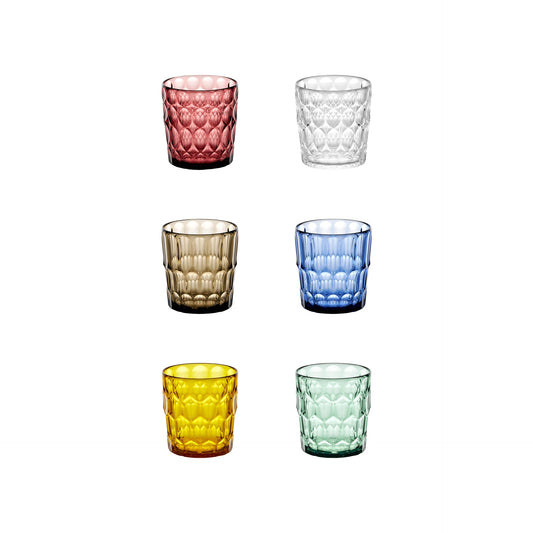 Set mit 6 niedrigen Vanity-Gläsern, Ø 8,5 x H 9,2 cm, 360 cc, verschiedene Farben