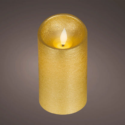 Candela in cera oro con LED Ø7,5 × H13,5 cm