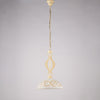 Lampadario avorio decapè, vetro bianco ambra, 1 luce, Ø30 cm