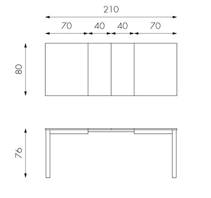 Tavolo allungabile in melaminico grigio chiaro 130/210x80x76h cm