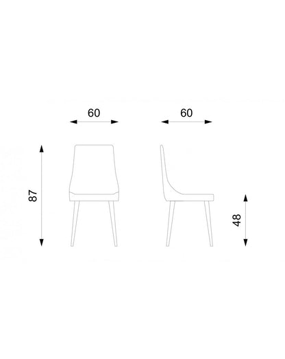 4x Sedia in Microfibra Ruggine - Fox