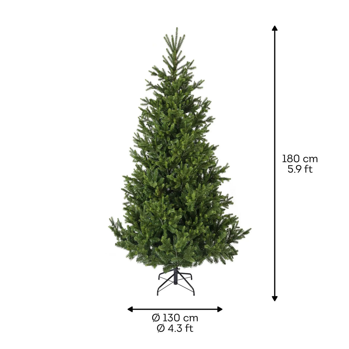 Albero di Natale Nordmann Fir verde Ø130 × H180 cm