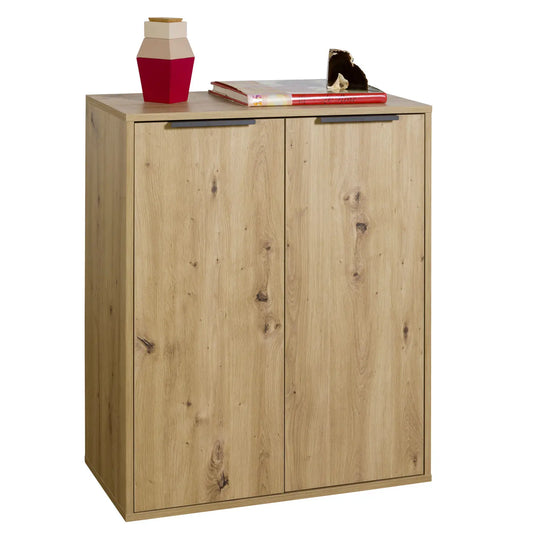 Schrank mit 2 Türen aus handwerklicher Eiche, 72x35x87h cm