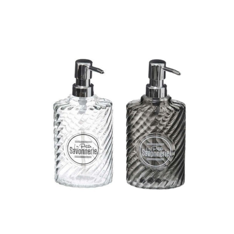 400 ml glass soap dispenser in display
