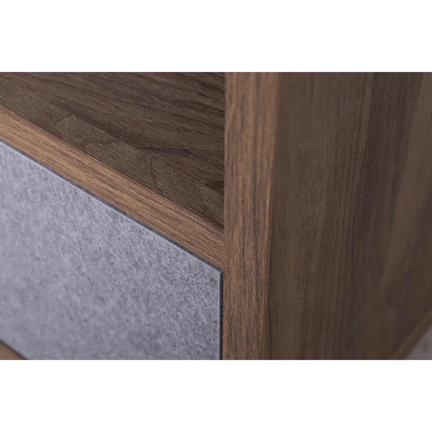 Walnut-grey 1 drawer bedside table 60x40x51h cm