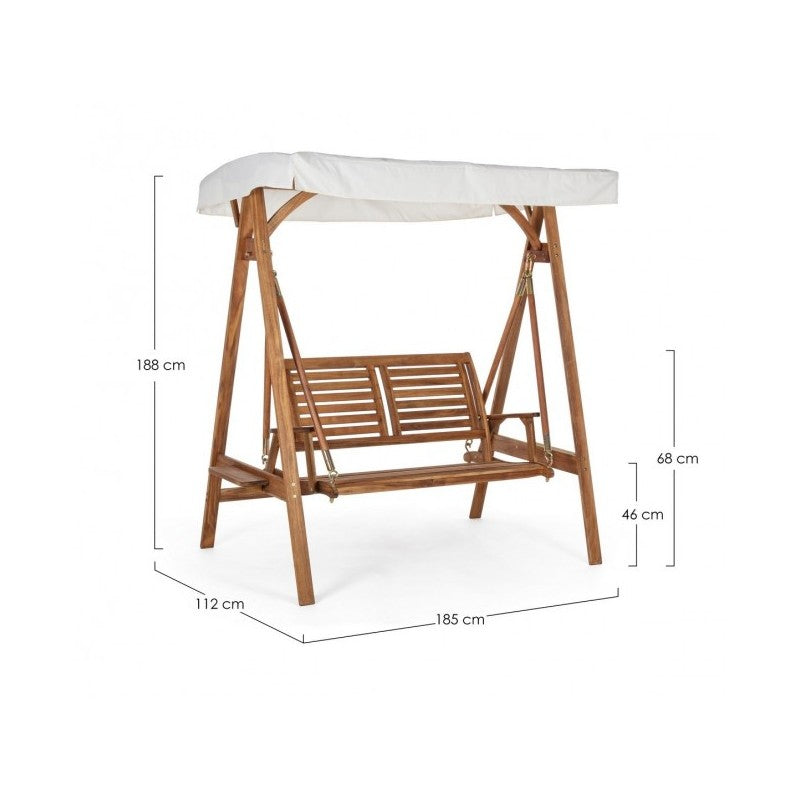 Two-Seater Outdoor Swing 185x112x188h cm