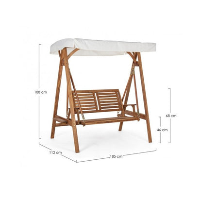 Two-Seater Outdoor Swing 185x112x188h cm