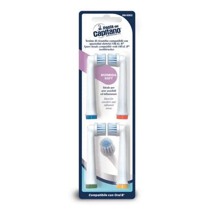 Set 4 testine di ricambio per spazzolino elettrico compatibili Oral-B® aree sensibili